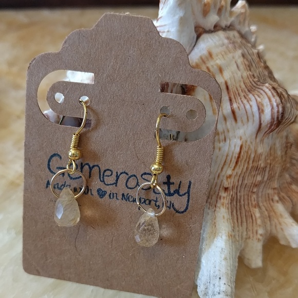 Dazzling Rutilated Quartz Drop Earrings - Picture 5 of 5